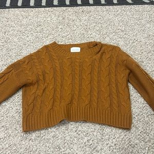 BRAND NEW NEVER BEEN WORN Brown cropped sweater, size Large